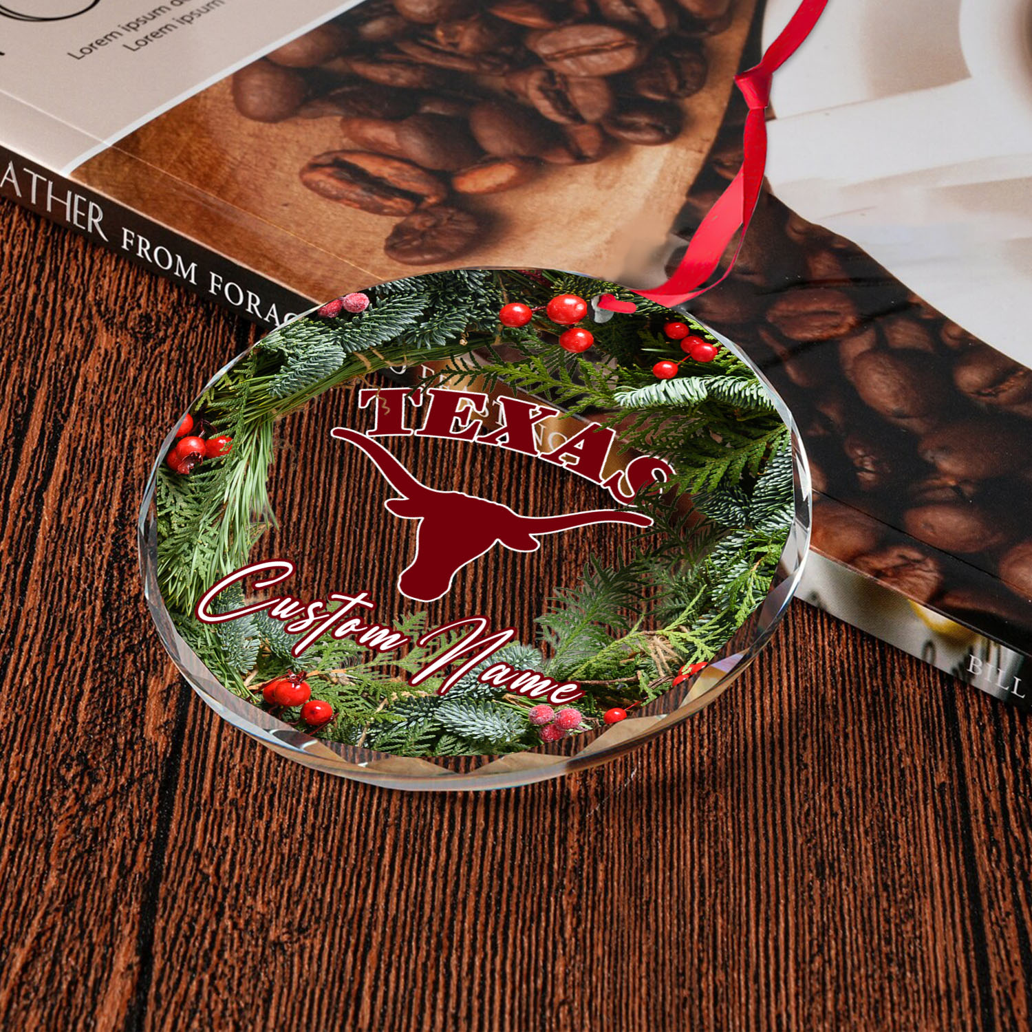 Sportswearmerch Texas Longhorns NCAA x Christmas Glass Ornament Gift For Fans
