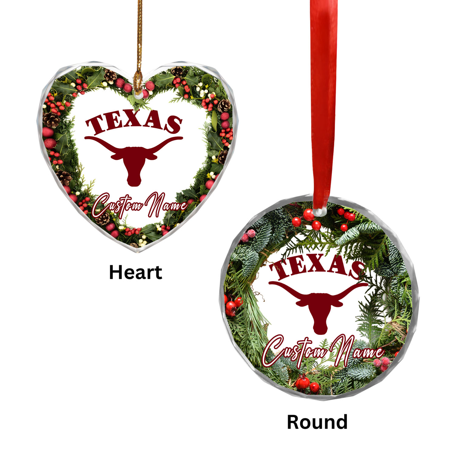 Sportswearmerch Texas Longhorns NCAA x Christmas Glass Ornament Gift For Fans