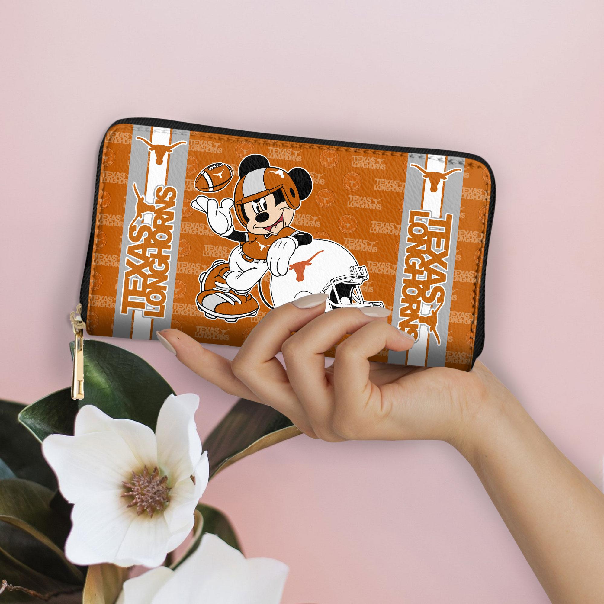 Sportswearmerch Texas Longhorns NCAA x Mickey Women Leather Handbag For Fan