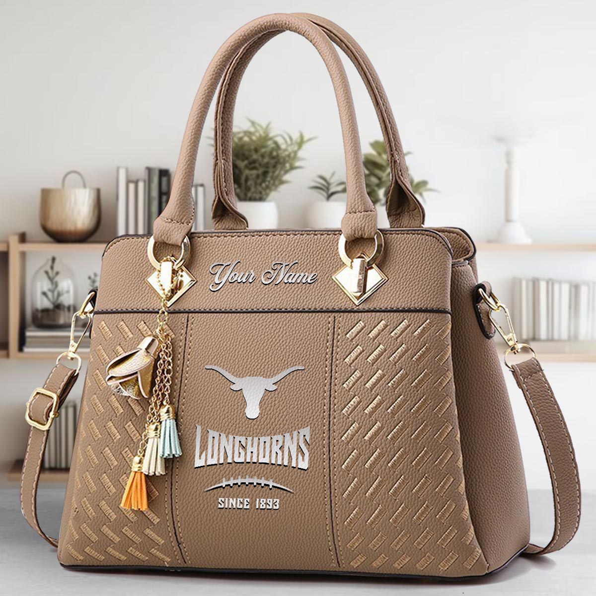 Sportswearmerch Texas Longhorns NCAA Zip Leather Handbag For Fan