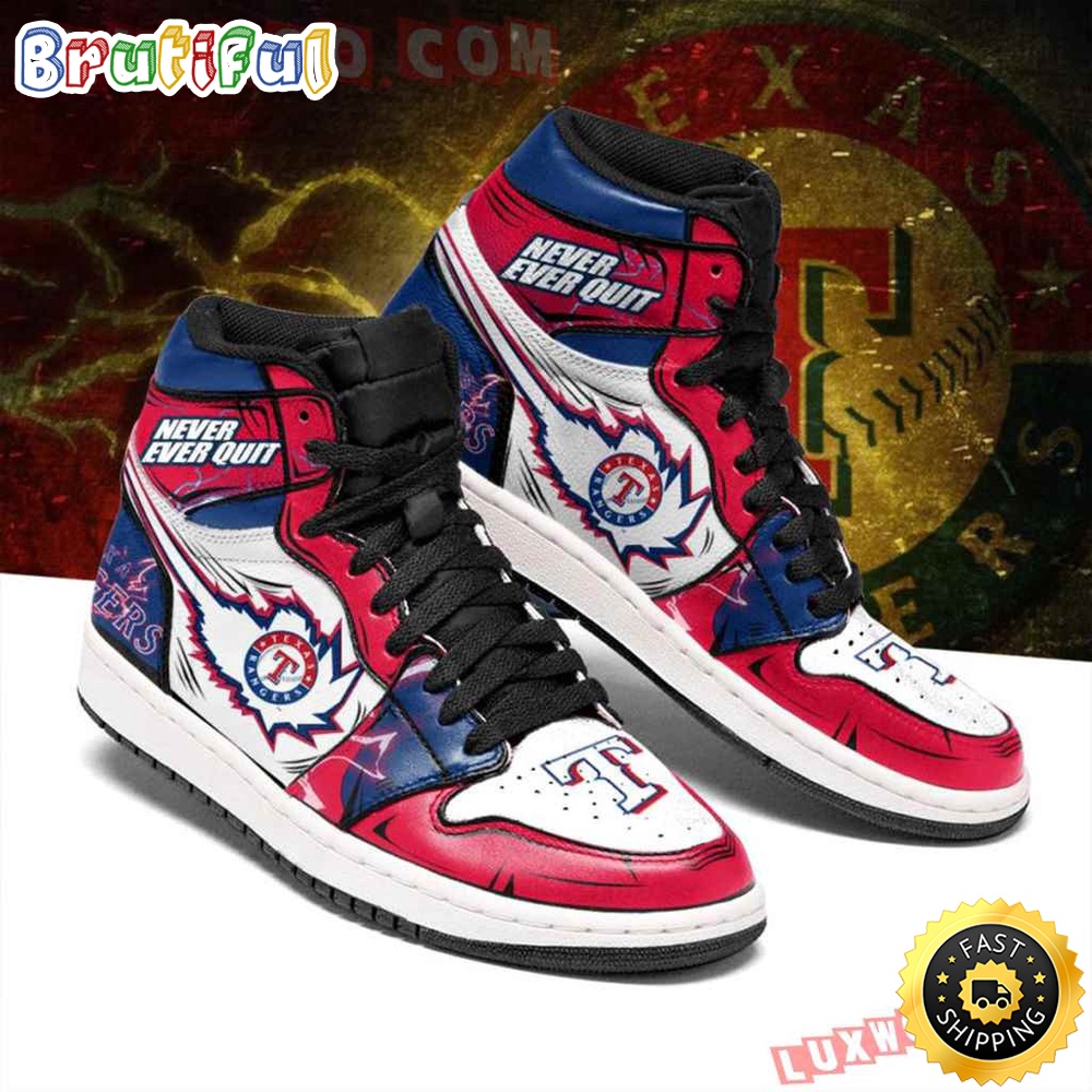 Sportswearmerch Texas Rangers MLB AJ1 High Sneakers Shoes For Men And Women