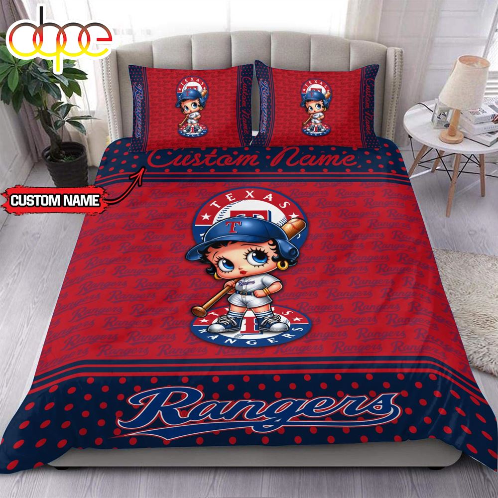Sportswearmerch Texas Rangers MLB Baseball Bedding Set For Fan