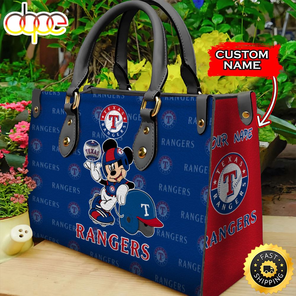 Sportswearmerch Texas Rangers MLB Mickey Leather Bag For Fan