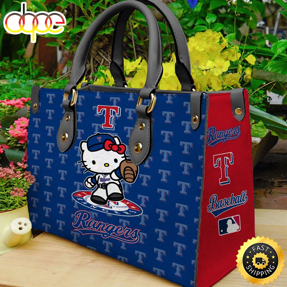 Sportswearmerch Texas Rangers MLB x Kitty Women Leather Hand Bag For Fan
