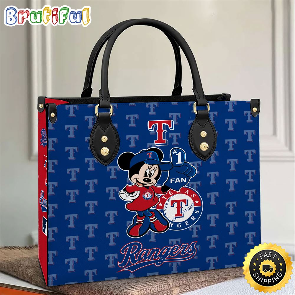 Sportswearmerch Texas Rangers MLB x Minnie Leather Handbag For Fan