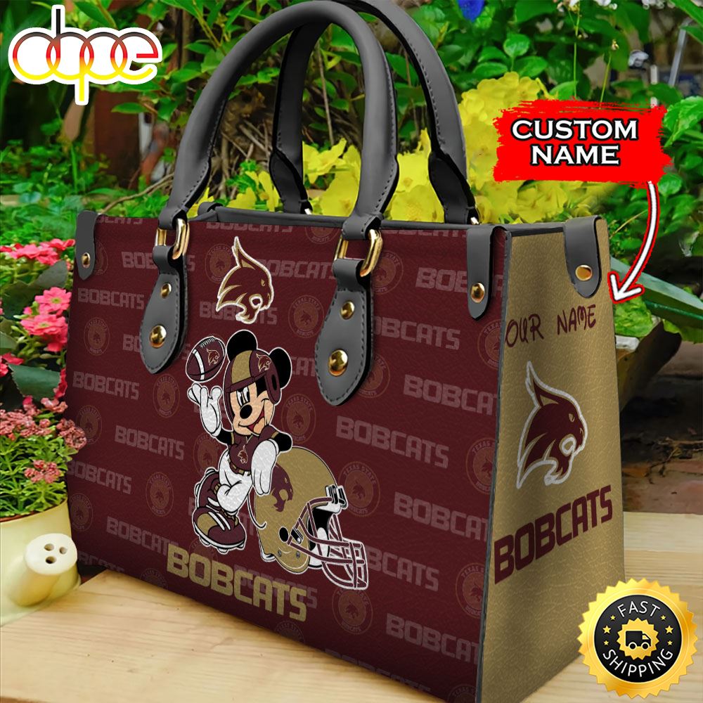Sportswearmerch Texas State Bobcats NCAA Mickey Leather Bag For Fan