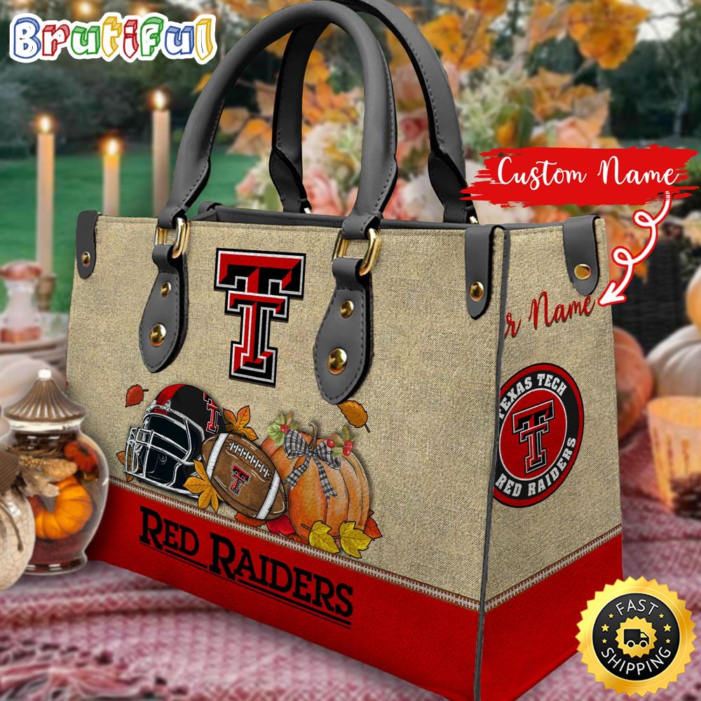 Sportswearmerch Texas Tech Red Raiders NCAA Autumn Leather Handbag For Fan