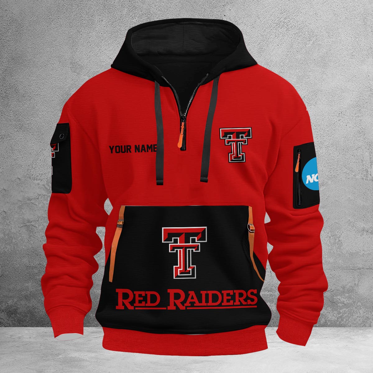 Sportswearmerch Texas Tech Red Raiders NCAA Half Zip Hoodie Personalized For Fan