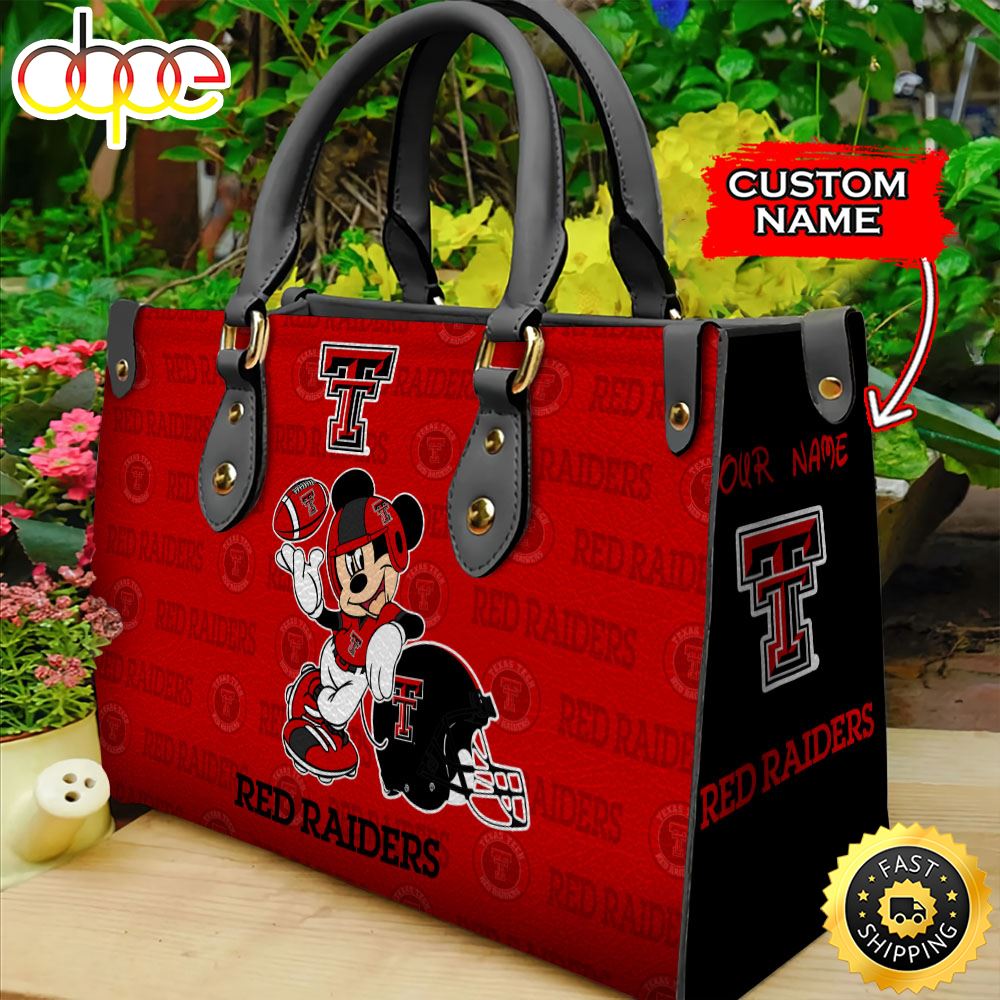 Sportswearmerch Texas Tech Red Raiders NCAA Mickey Leather Bag For Fan