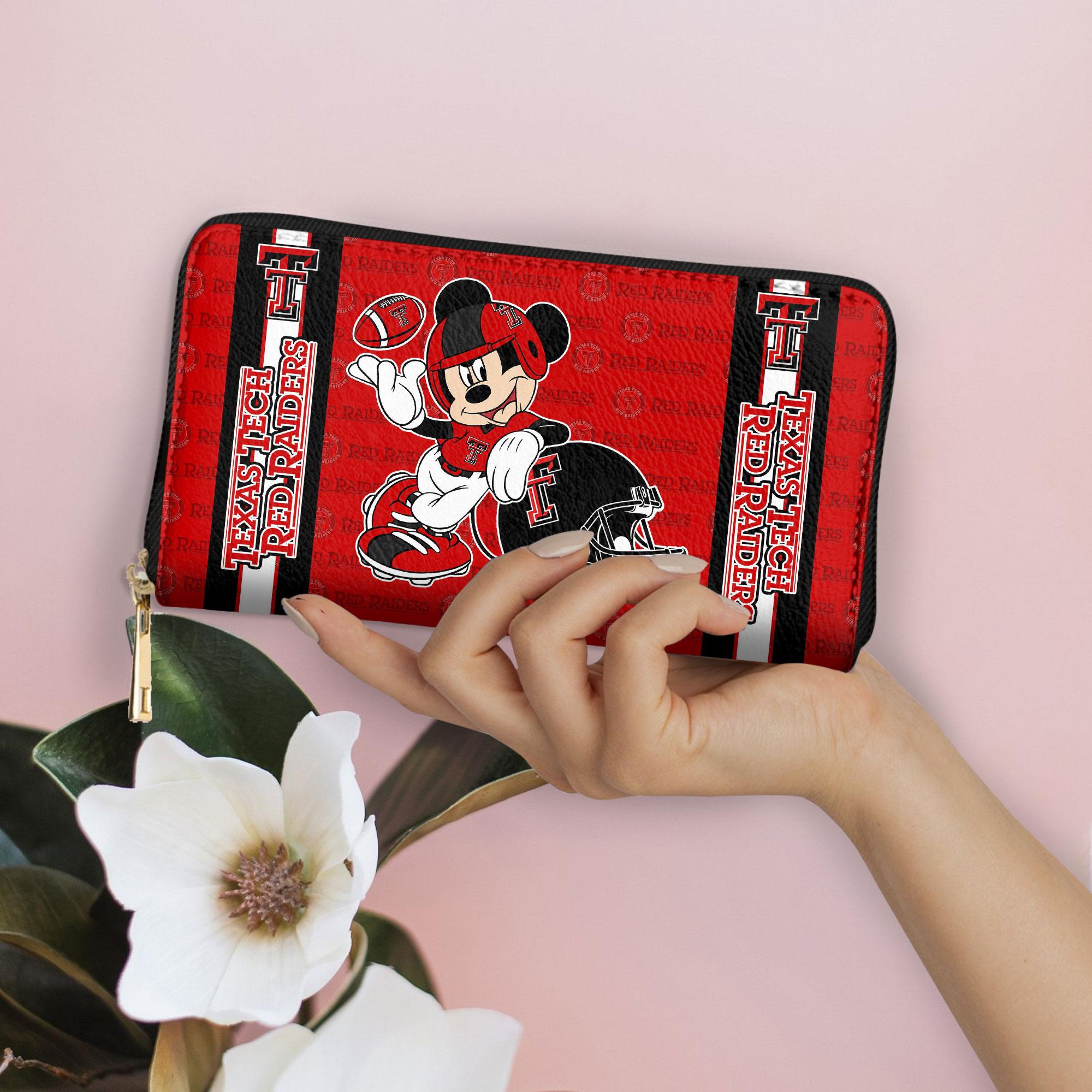 Sportswearmerch Texas Tech Red Raiders NCAA x Mickey Women Leather Handbag For Fan