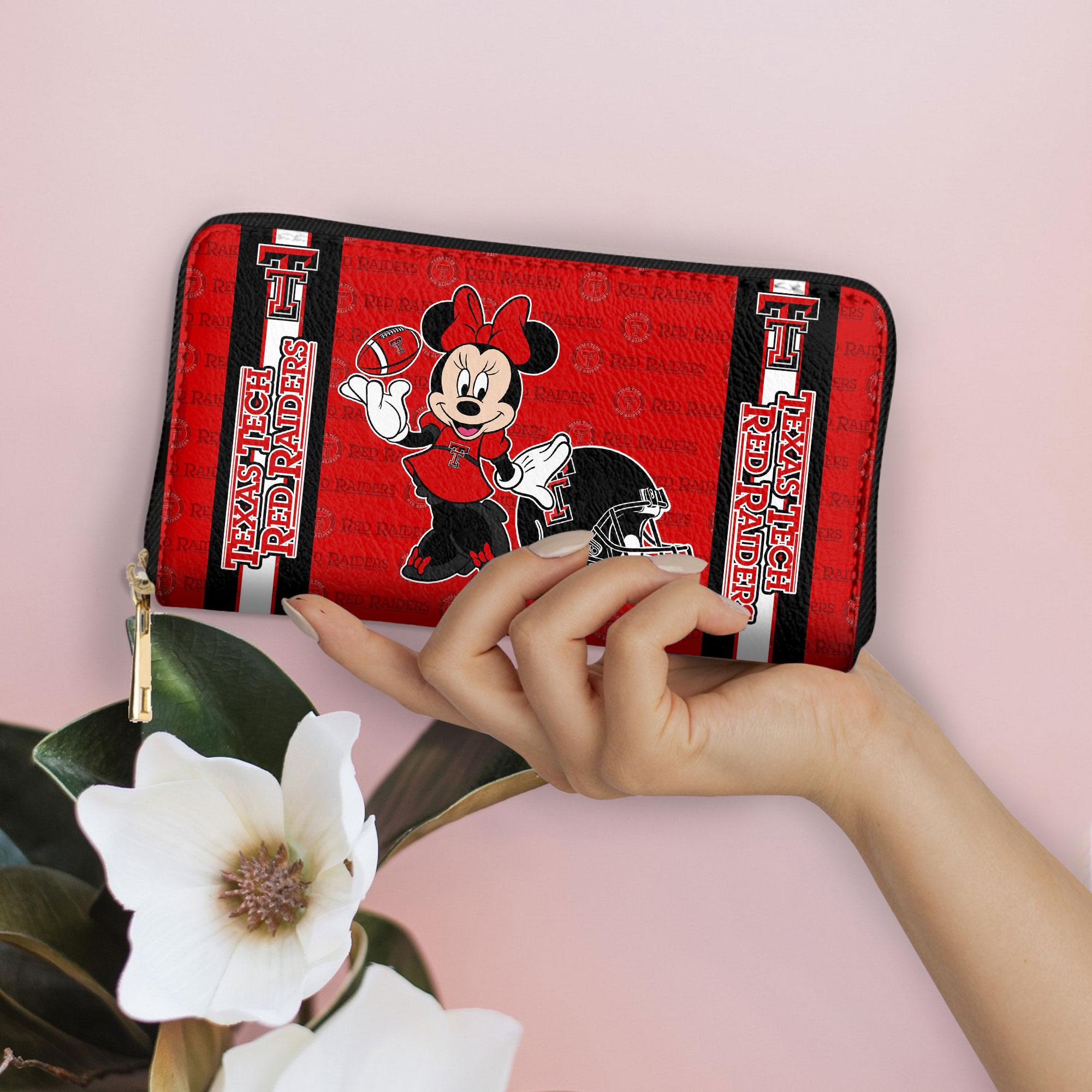 Sportswearmerch Texas Tech Red Raiders NCAA x Minnie Women Leather Handbag For Fan