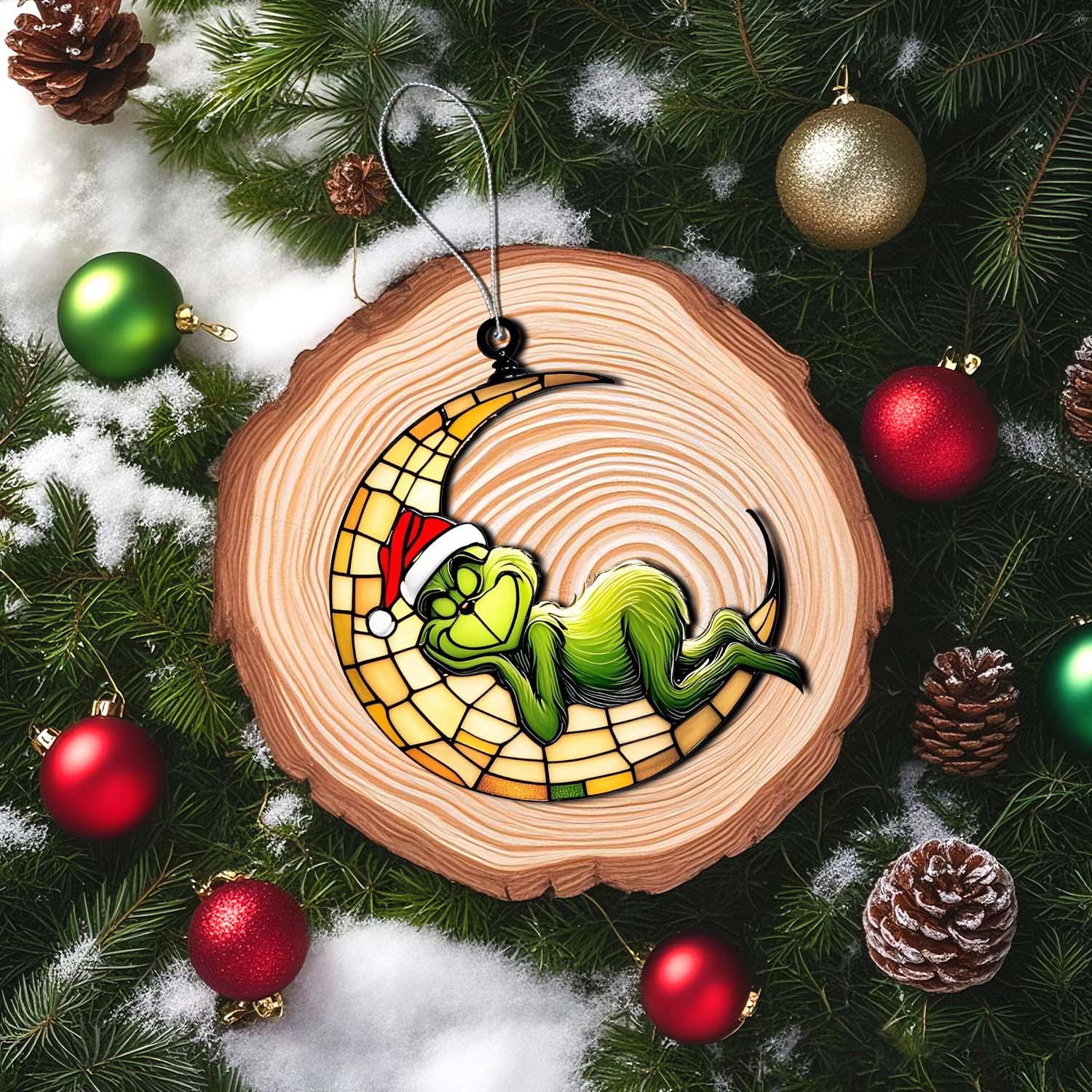 Sportswearmerch The Grinch Christmas Acrylic Ornament Gift For Fans