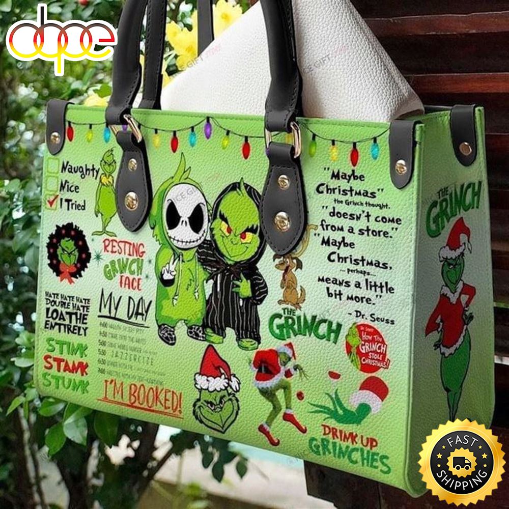 Sportswearmerch The Grinch Movie And Jack Skellington Movie Purse Bag For Fan
