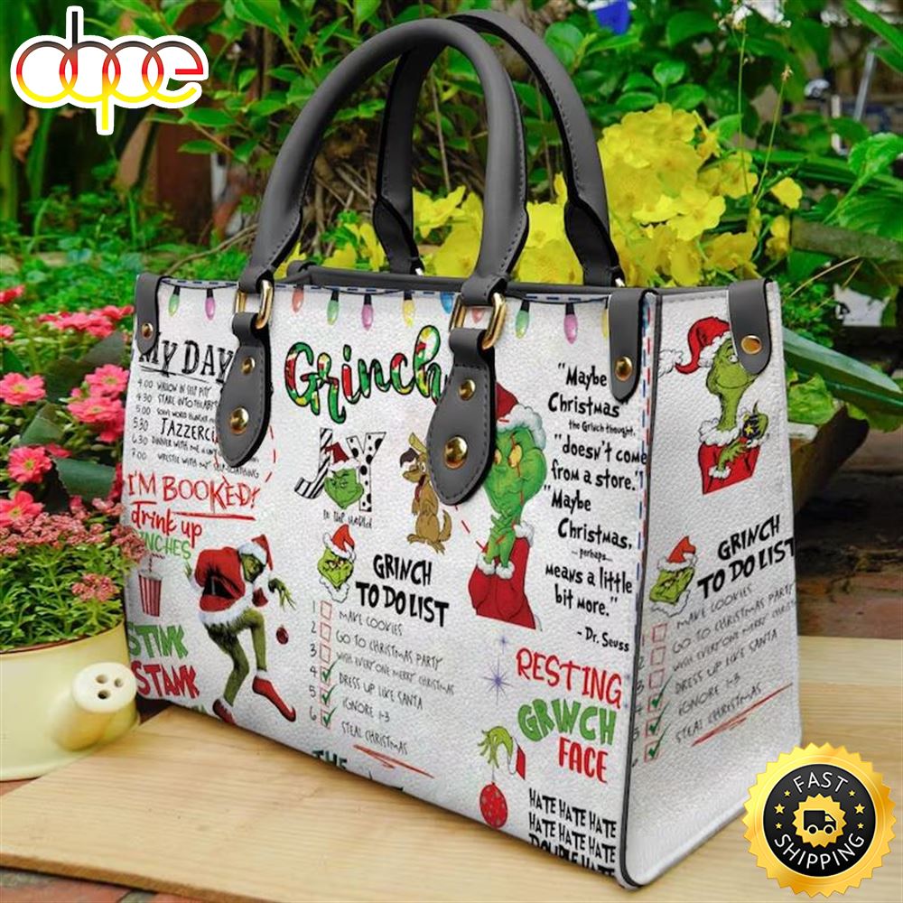 Sportswearmerch The Grinch Movie Christmas Leather Bag For Fan