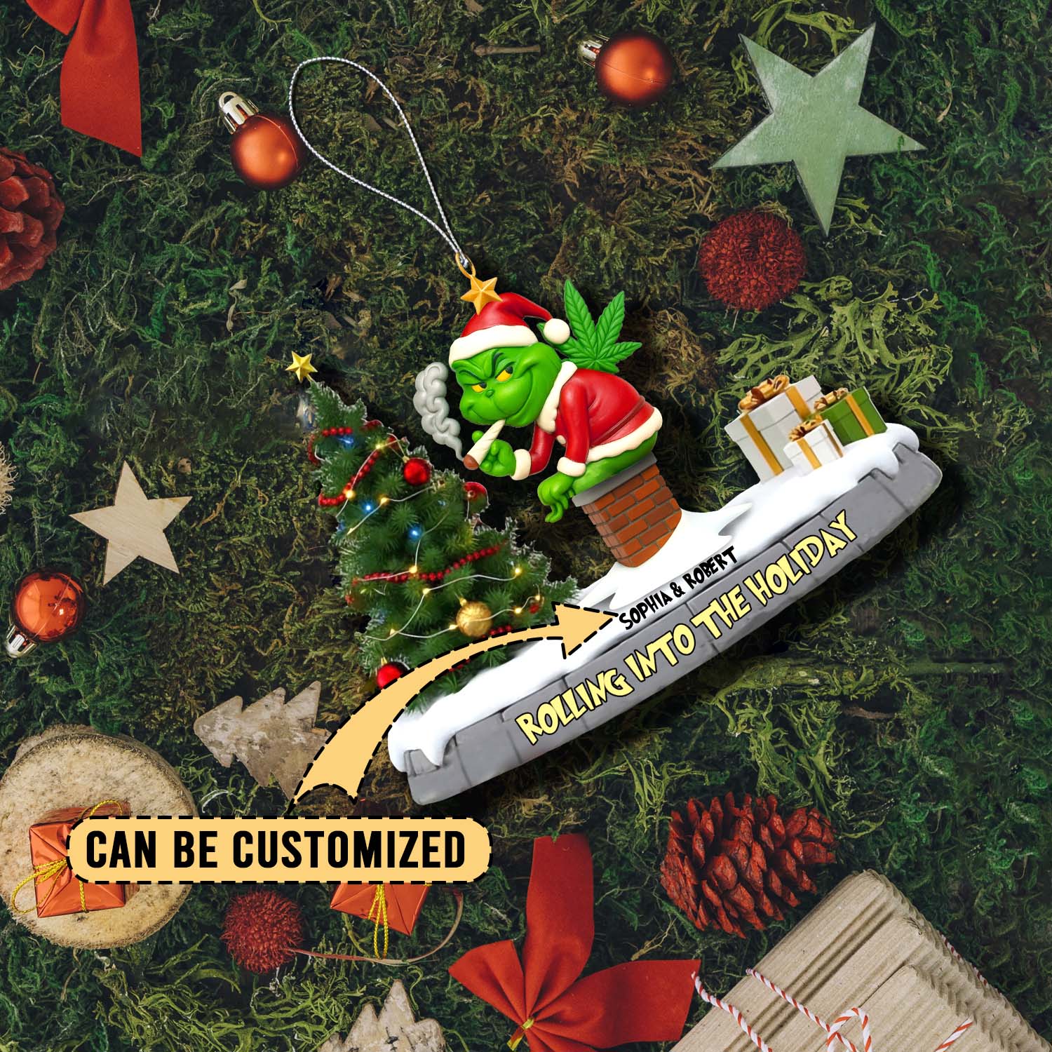 Sportswearmerch The Grinch x Christmas Acrylic Ornament Gift For Fans
