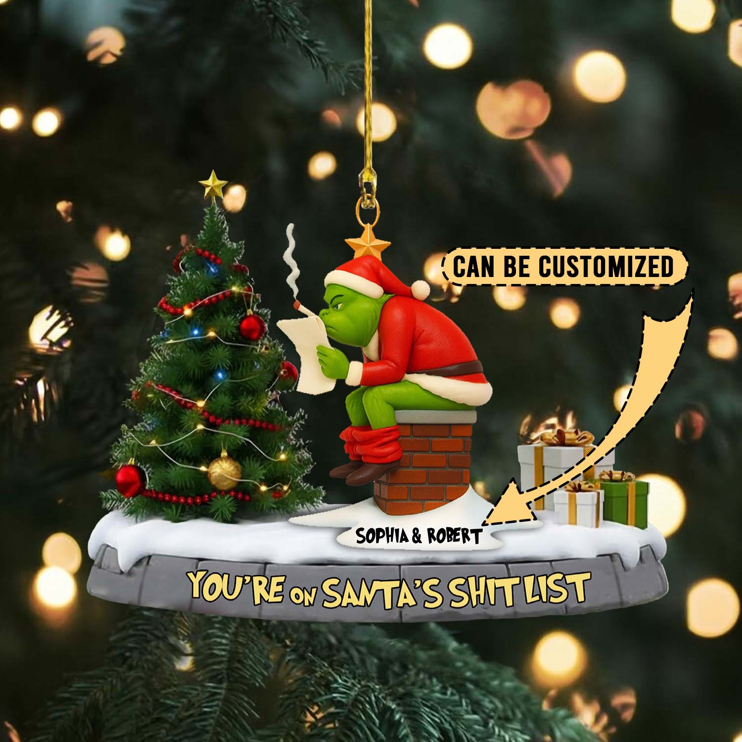 Sportswearmerch The Grinch x Christmas Acrylic Ornament Gift For Fans