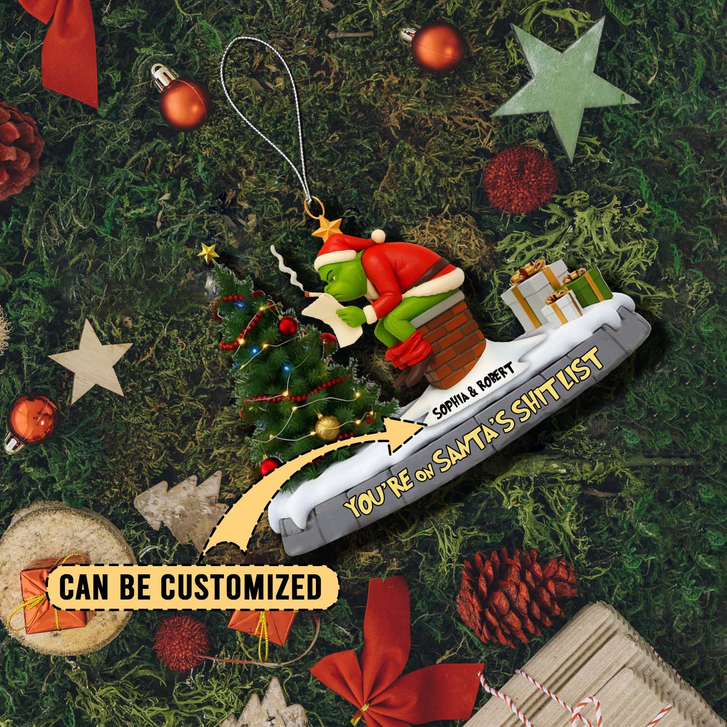 Sportswearmerch The Grinch x Christmas Acrylic Ornament Gift For Fans