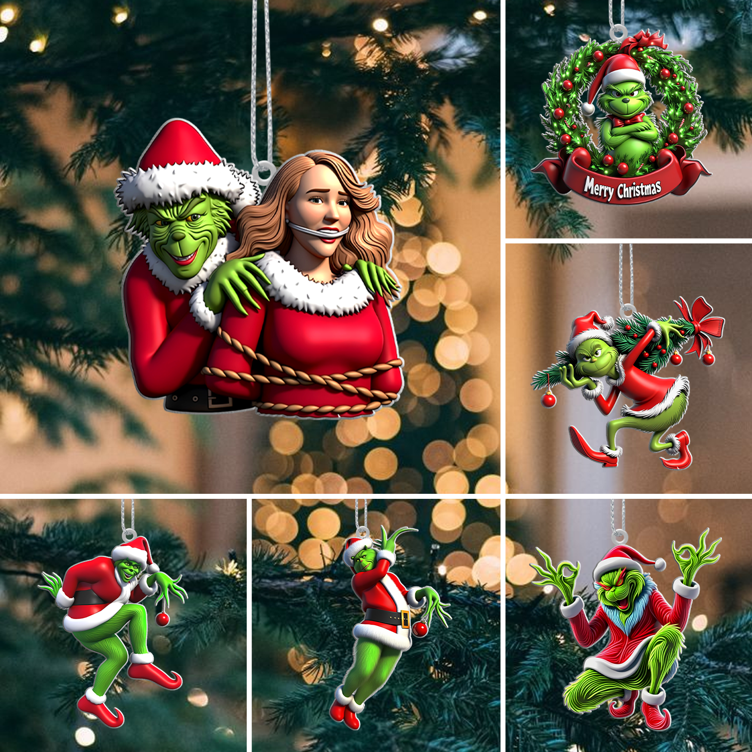 Sportswearmerch The Grinch x Christmas Acrylic Ornament Gift For Fans