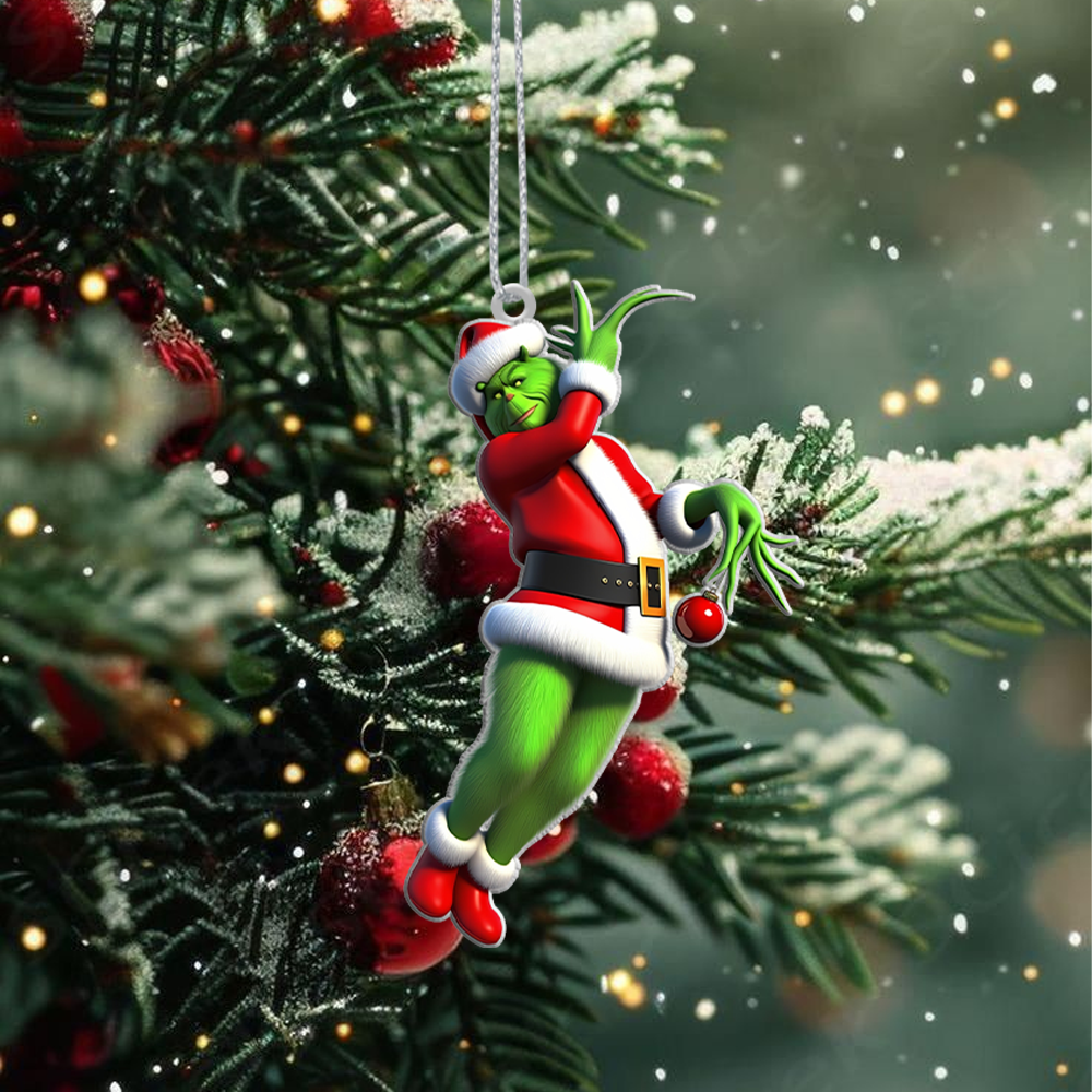 Sportswearmerch The Grinch x Christmas Acrylic Ornament Gift For Fans