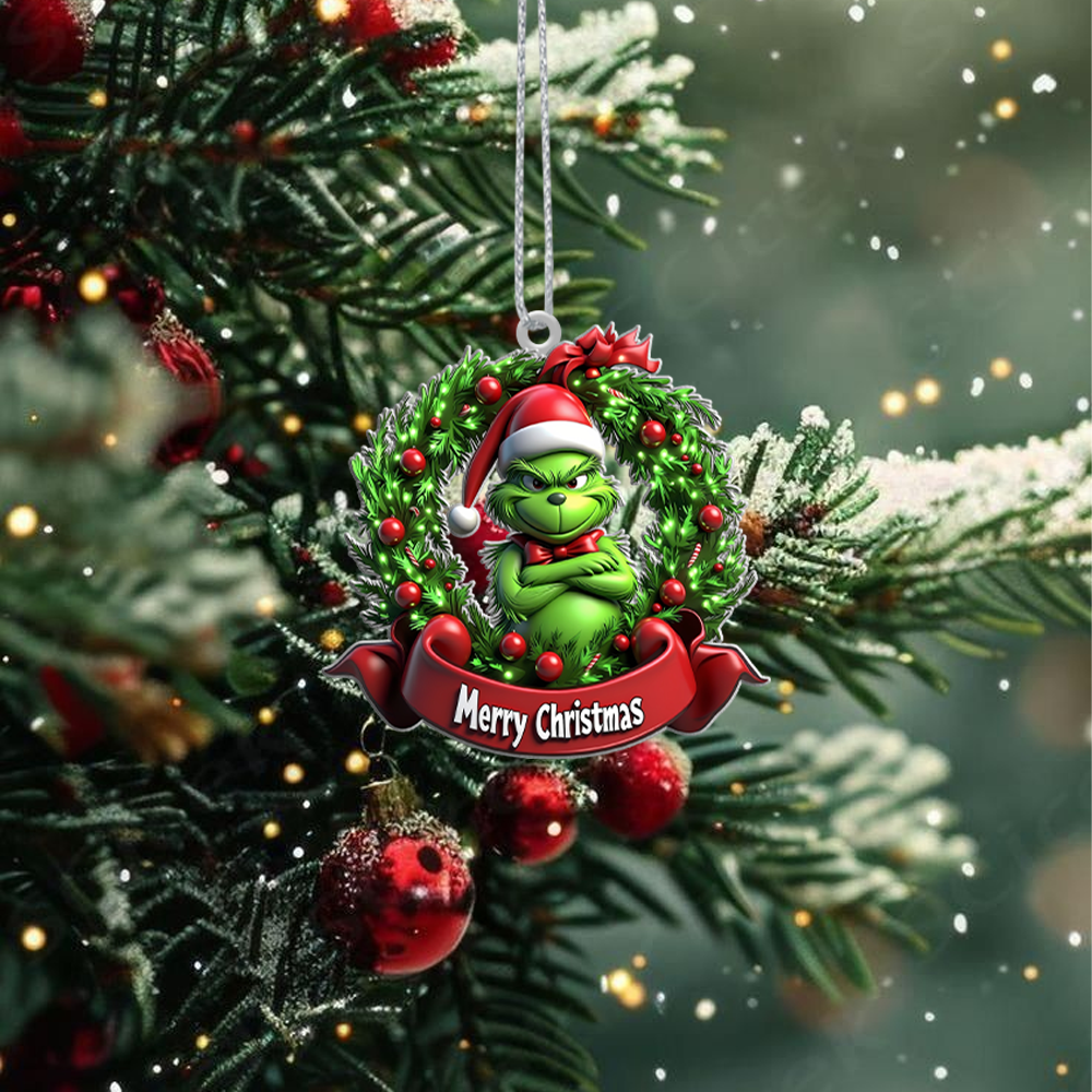 Sportswearmerch The Grinch x Christmas Acrylic Ornament Gift For Fans