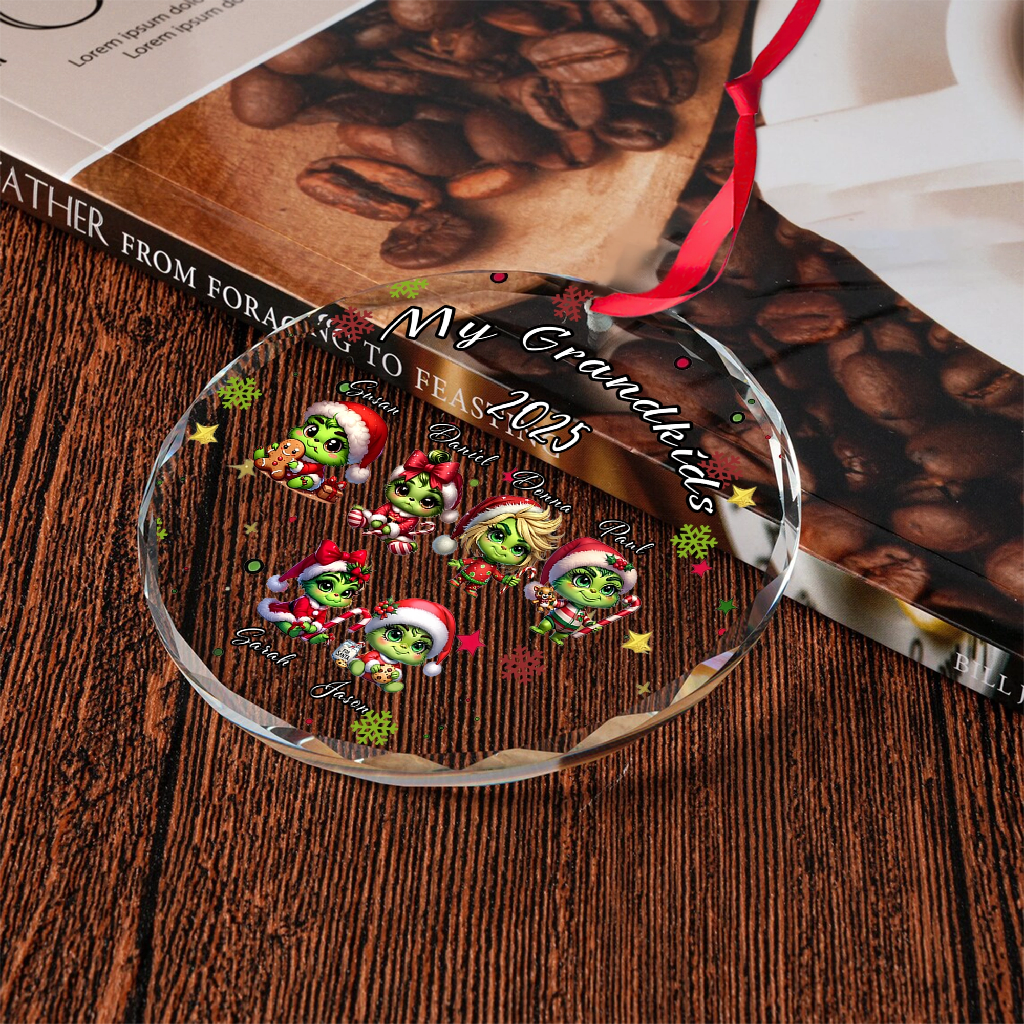 Sportswearmerch The Grinch x Christmas Glass Ornament Gift For Fan