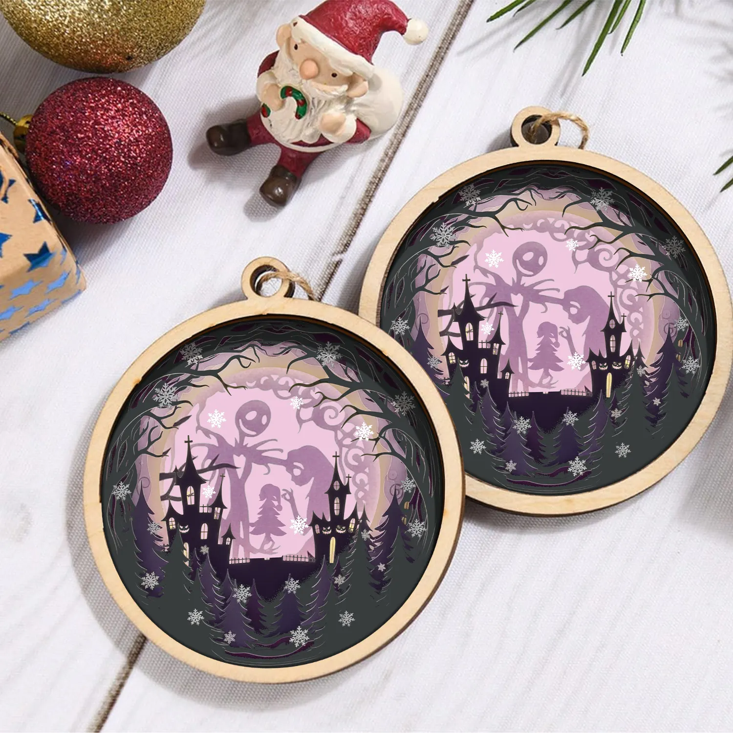 Sportswearmerch The Nightmare Before Christmas Acrylic Mix Wooden Ornament Gift For Fans