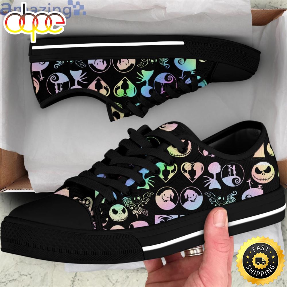 Sportswearmerch The Nightmare Before Christmas Jack Skellington Movie Face Low Top Canvas Sneakers Shoes For Men And Women
