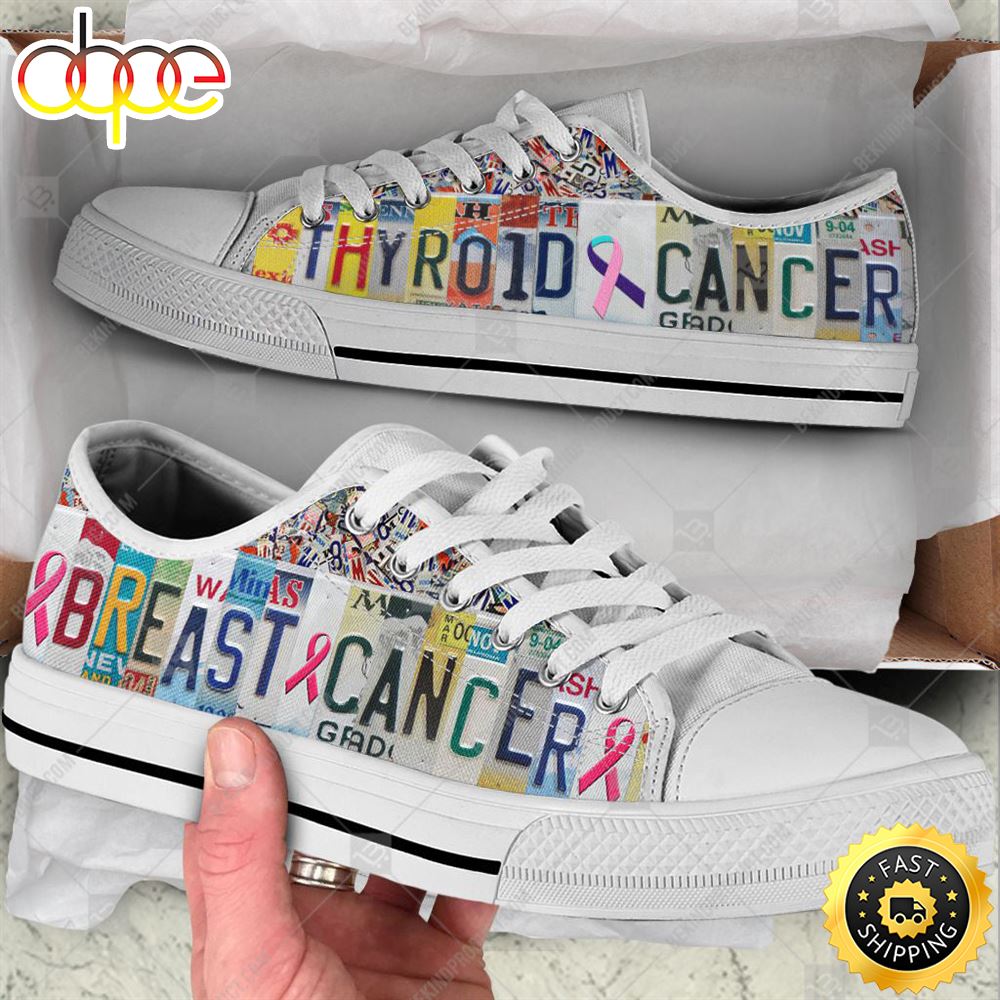 Sportswearmerch Thyroid Cancer Breast Cancer Low Top Canvas Sneakers Shoes For Men And Women