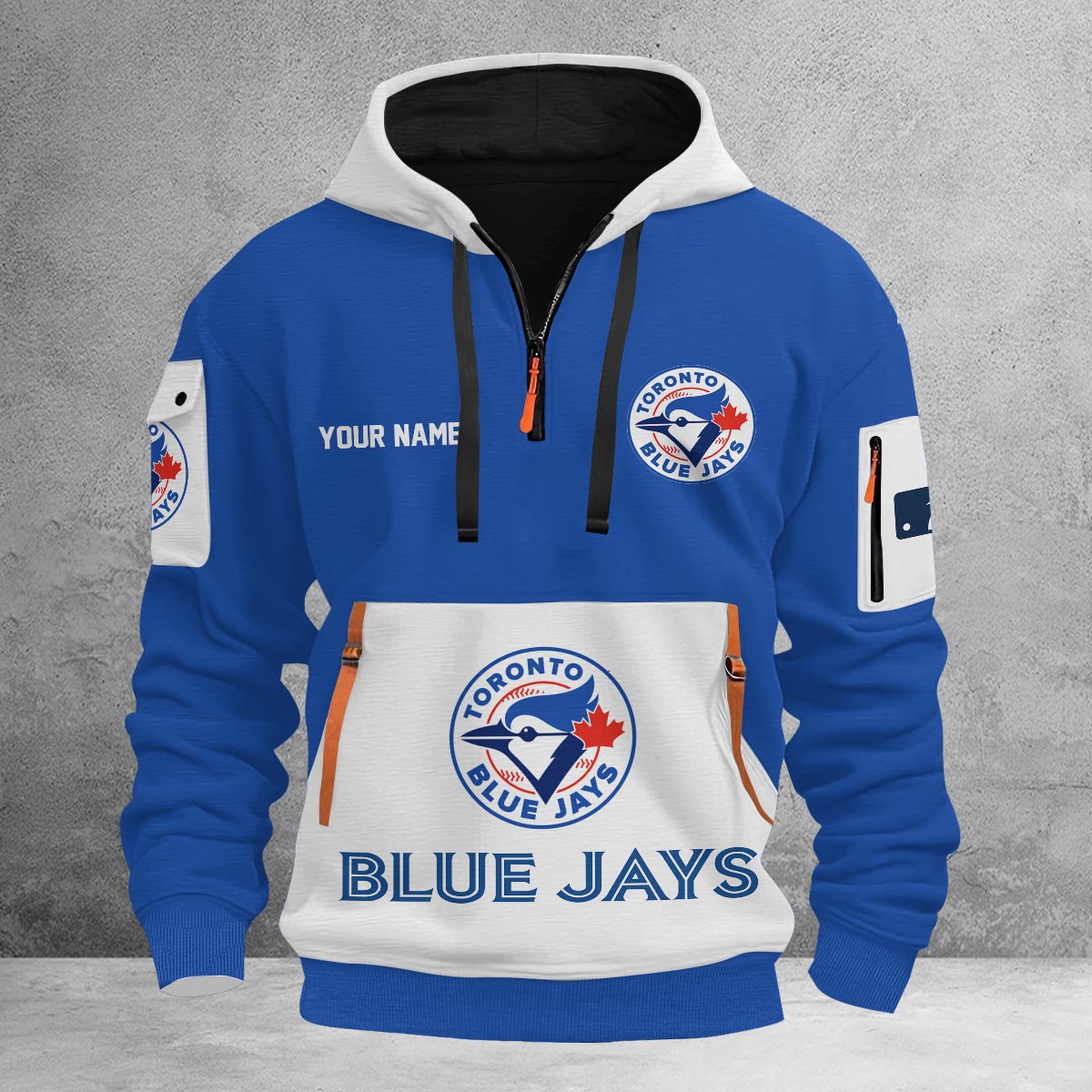 Sportswearmerch Toronto Blue Jays MLB Half Zip Hoodie Personalized For Fan