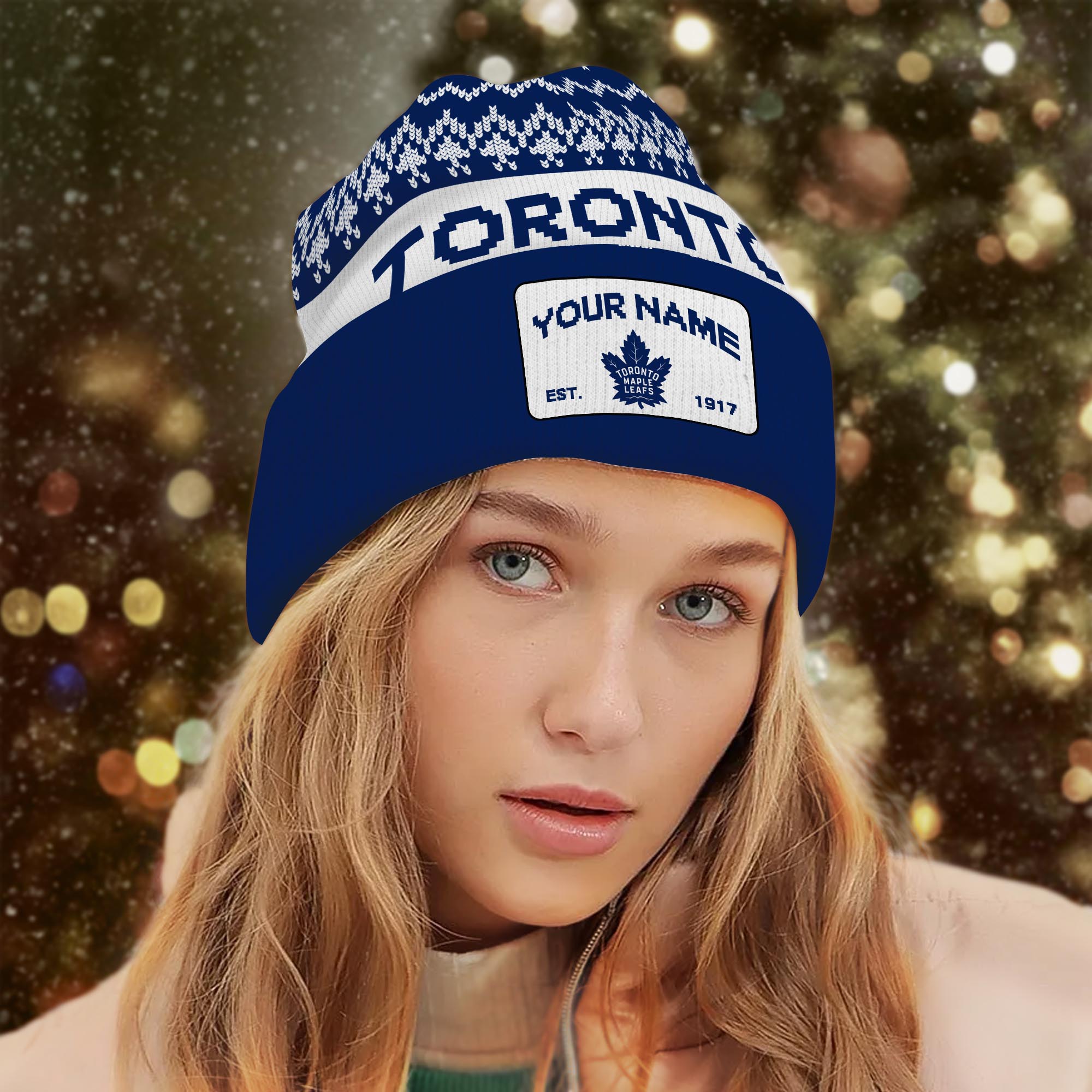 Sportswearmerch Toronto Maple Leafs NHL Christmas Beanie Hat For Fan