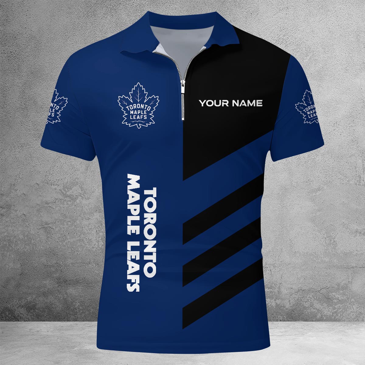 Sportswearmerch Toronto Maple Leafs NHL Lapel Zip Polo Shirt For Fan