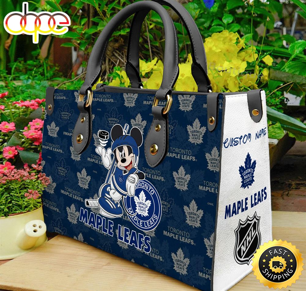 Sportswearmerch Toronto Maple Leafs NHL x Mickey Women Leather Hand Bag For Fan