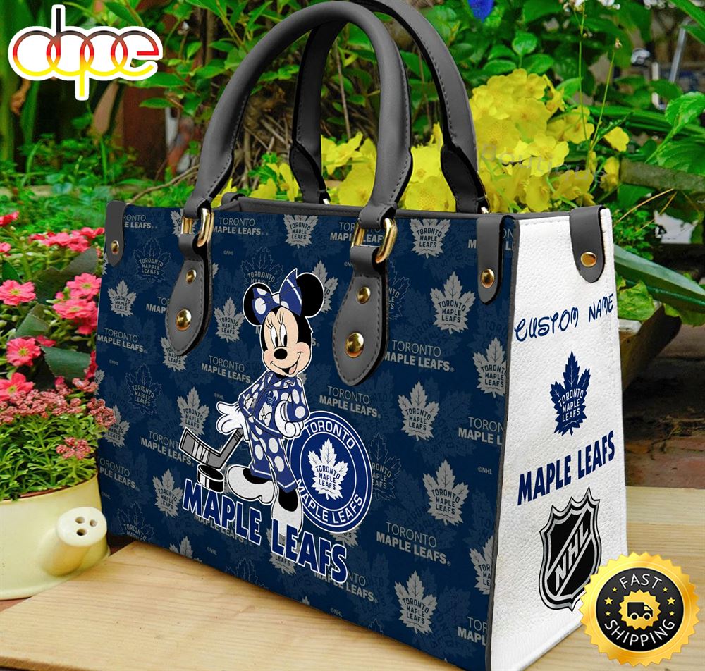 Sportswearmerch Toronto Maple Leafs NHL x Minnie Women Leather Hand Bag For Fan