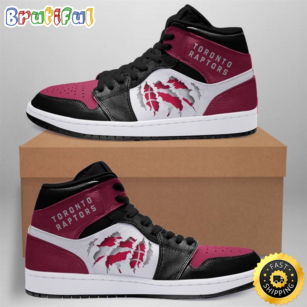 Sportswearmerch Toronto Raptors NBA Scratch AJ1 High Sneakers Shoes For Men And Women