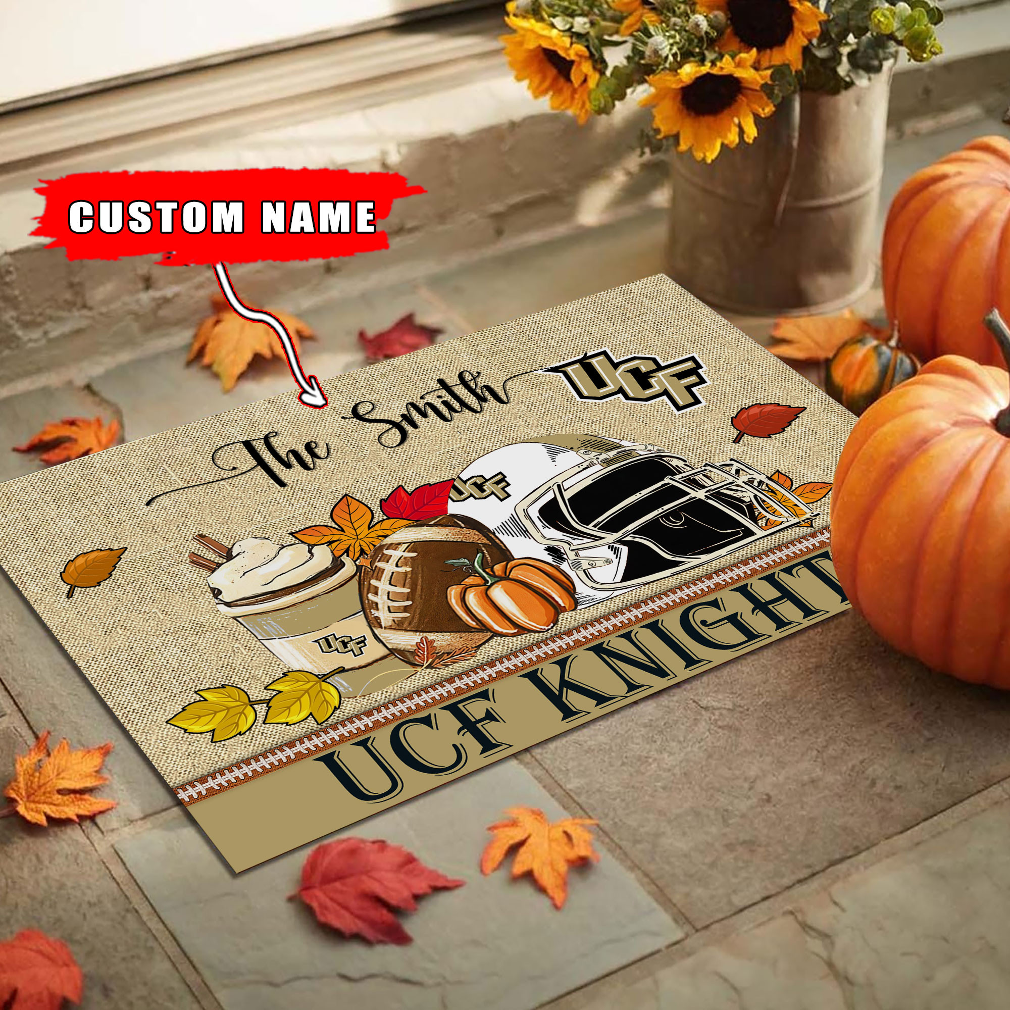 Sportswearmerch UCF Knights NCAA Fall Football Custom Doormat For Fan