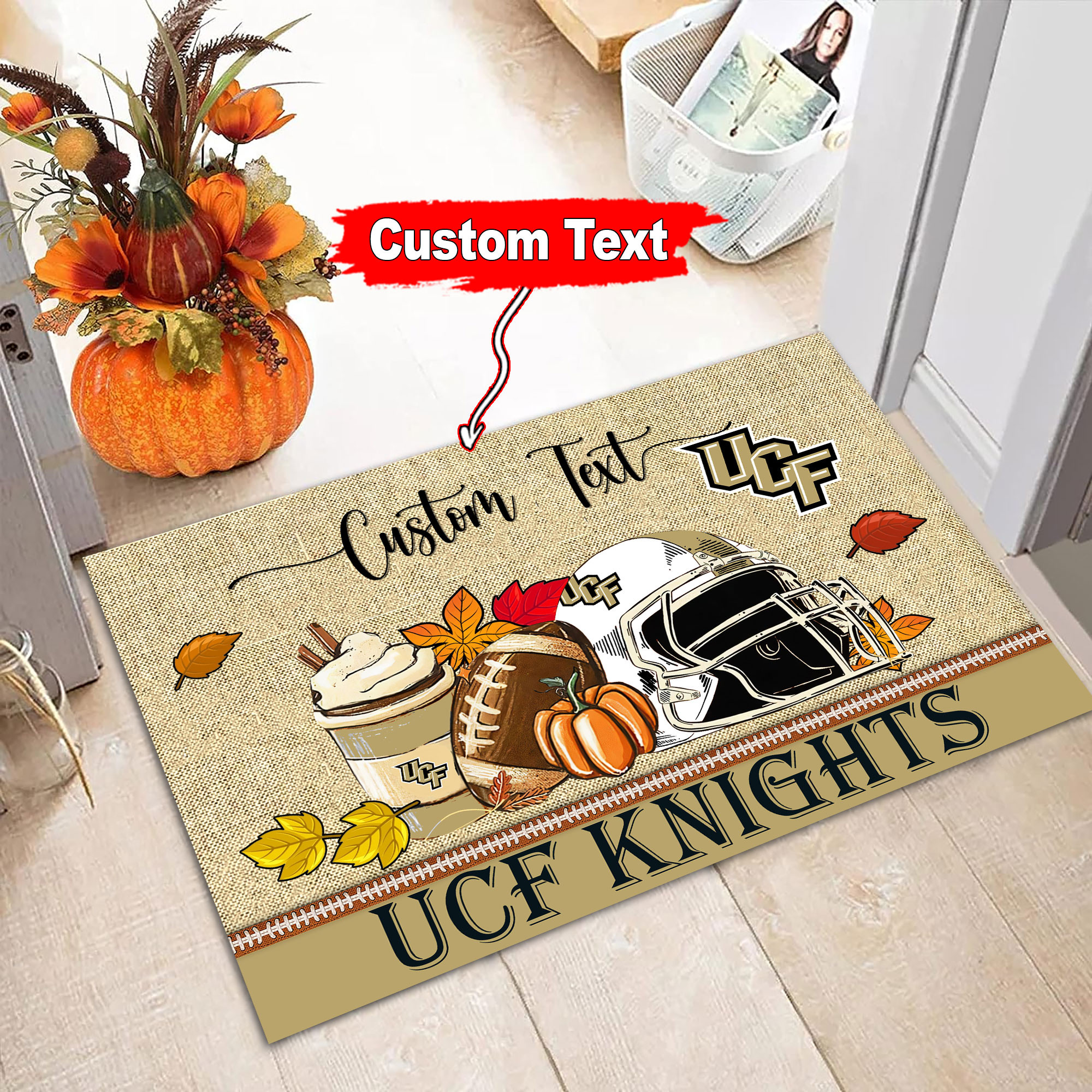 Sportswearmerch UCF Knights NCAA Fall Football Custom Doormat For Fan