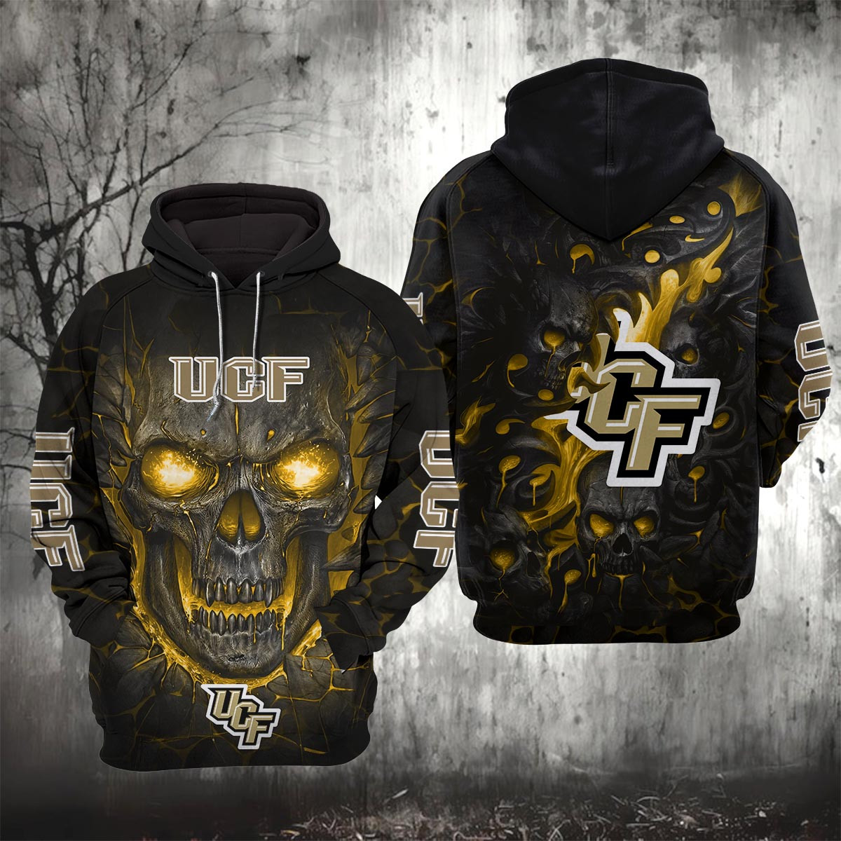 Sportswearmerch UCF Knights NCAA Lava Skull Hoodie For Fan