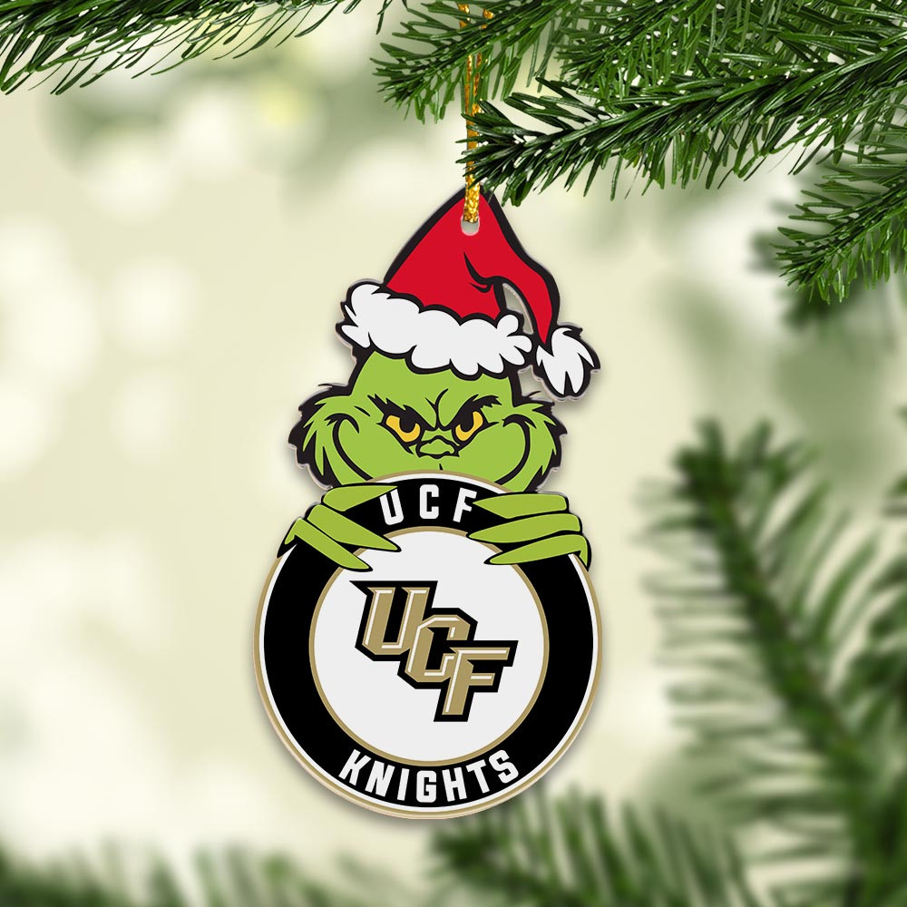 Sportswearmerch UCF Knights NCAA x Grinch Christmas Acrylic Ornament For Fans