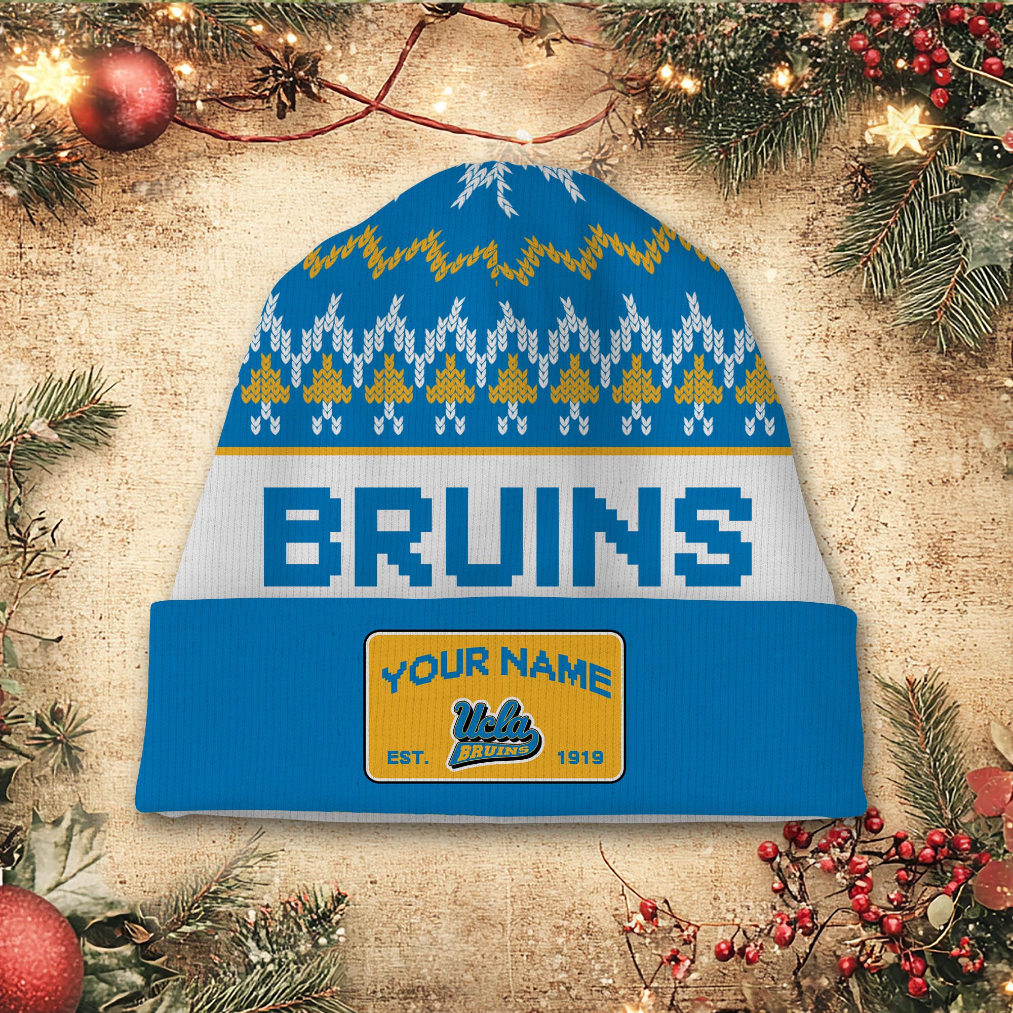 Sportswearmerch UCLA Bruins NCAA Christmas Beanie Hat For Fan