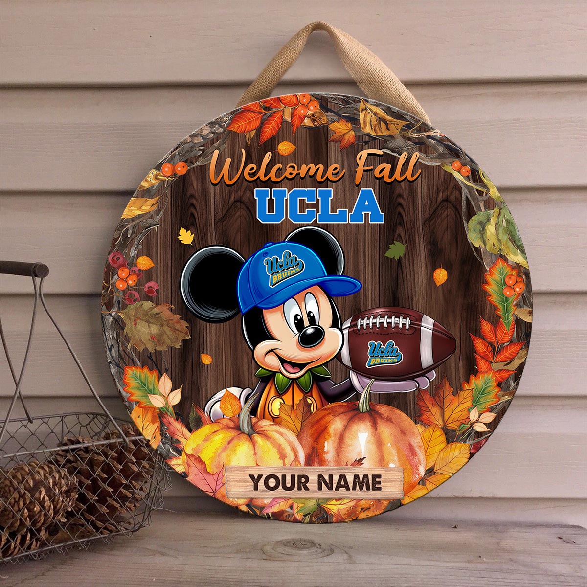 Sportswearmerch UCLA Bruins NCAA x Mickey Round Wooden Sign For Fan