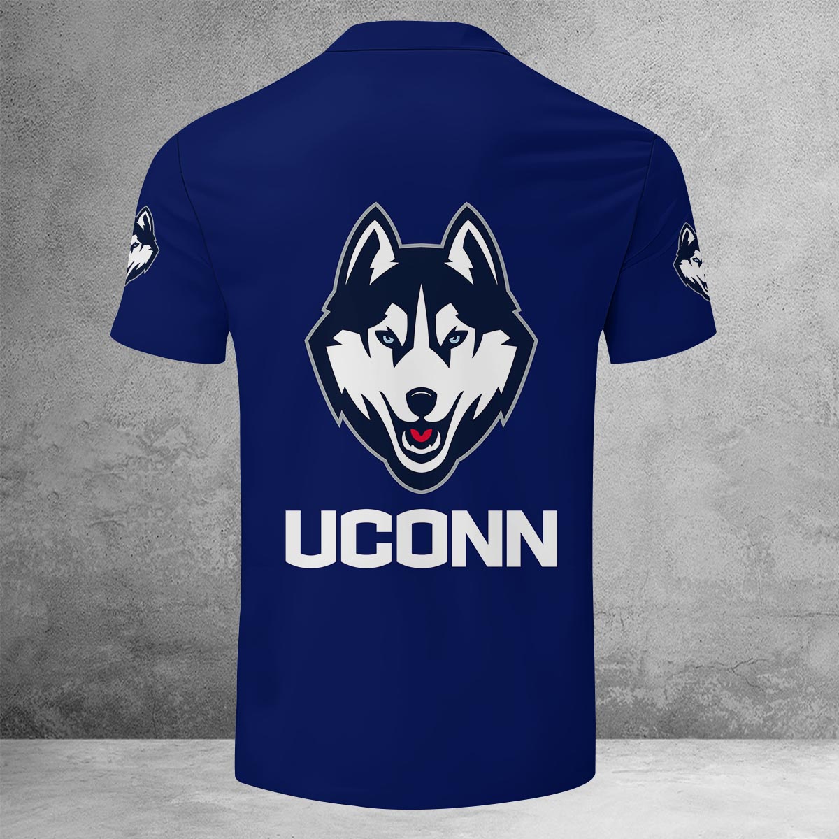 Sportswearmerch Uconn Huskie NCAA Lapel Zip Polo Shirt For Fan