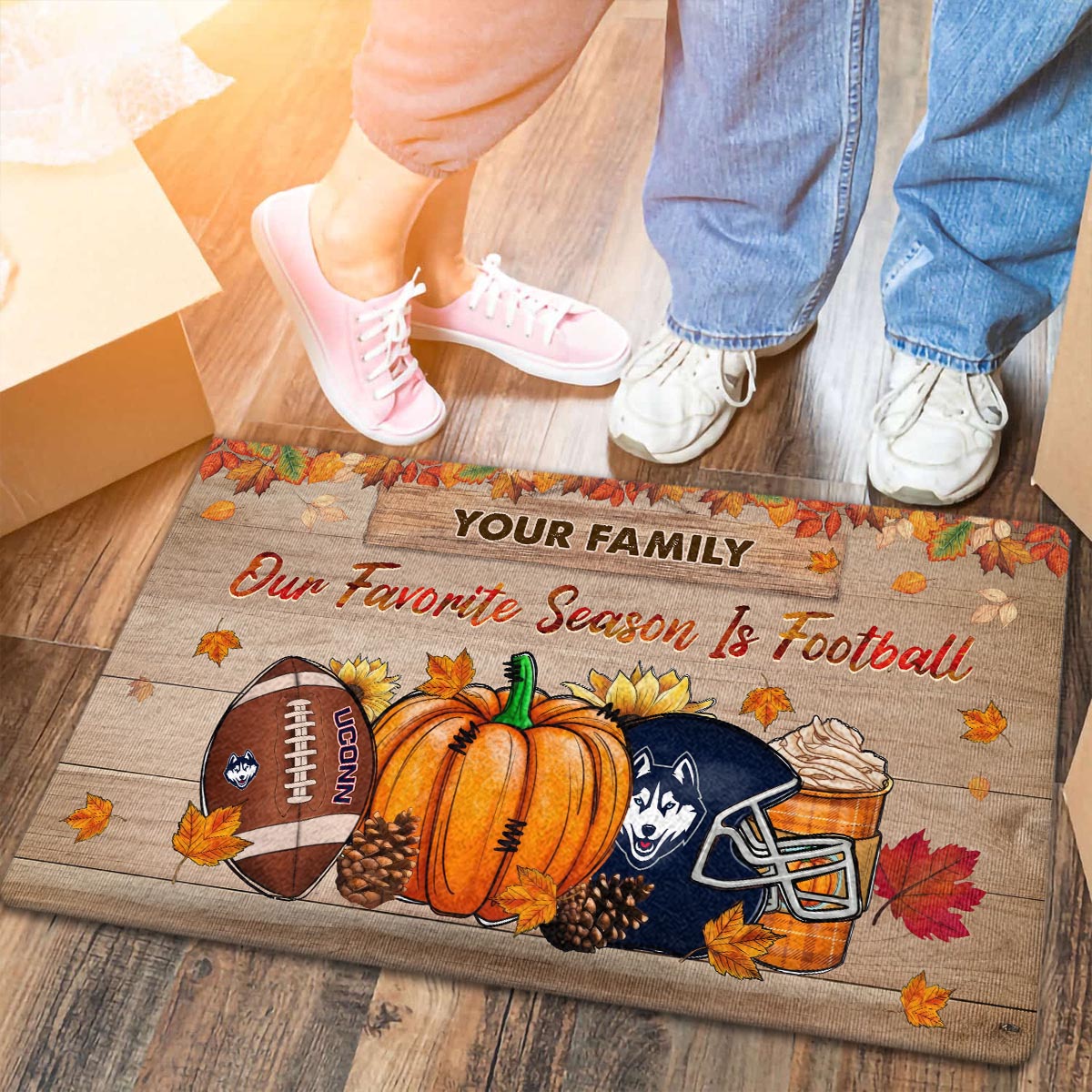 Sportswearmerch Uconn Huskies NCAA Our Favorite Season is Football Doormat For Fan