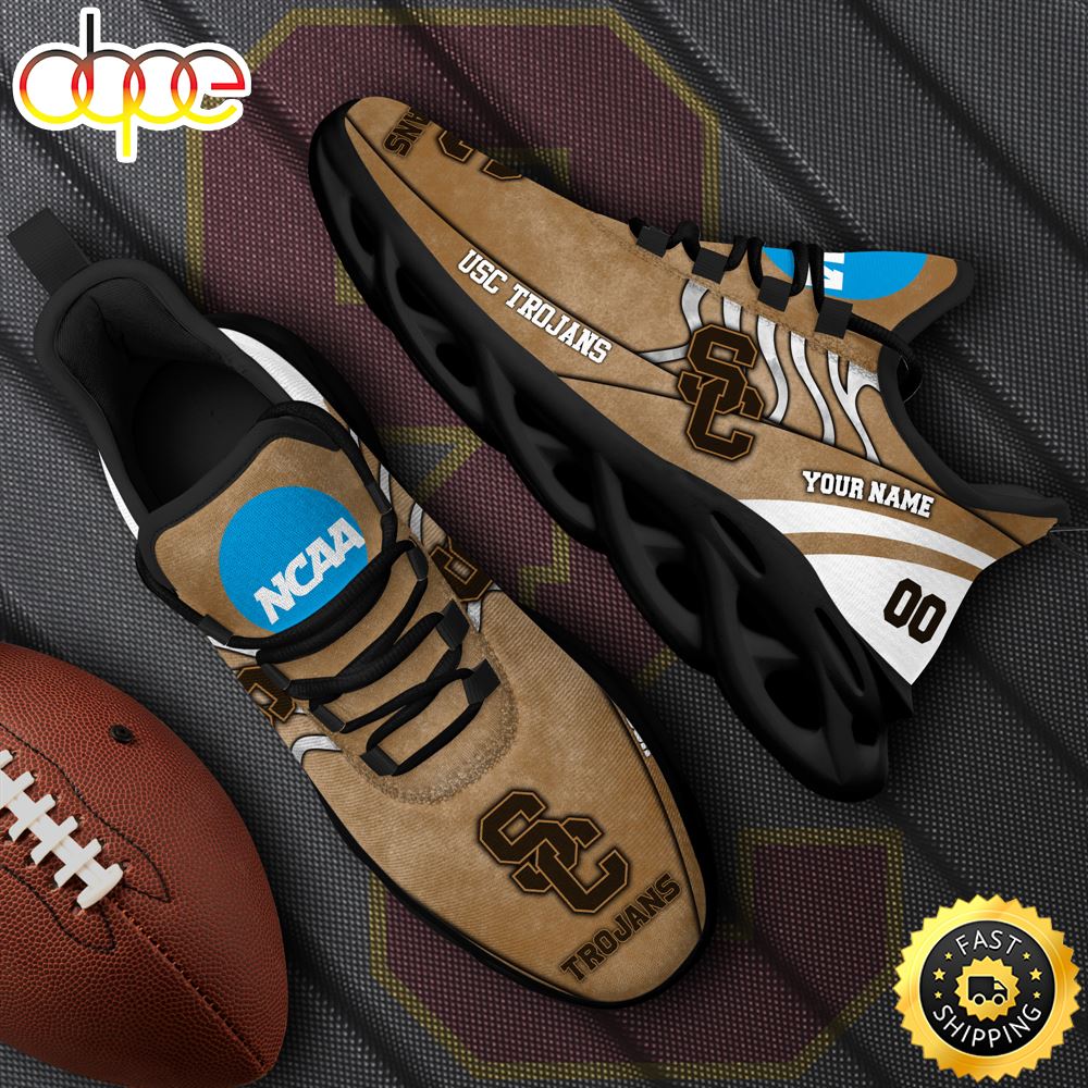 Sportswearmerch USC Trojans NCAA Black Max Soul Shoes Sneakers For Men And Women