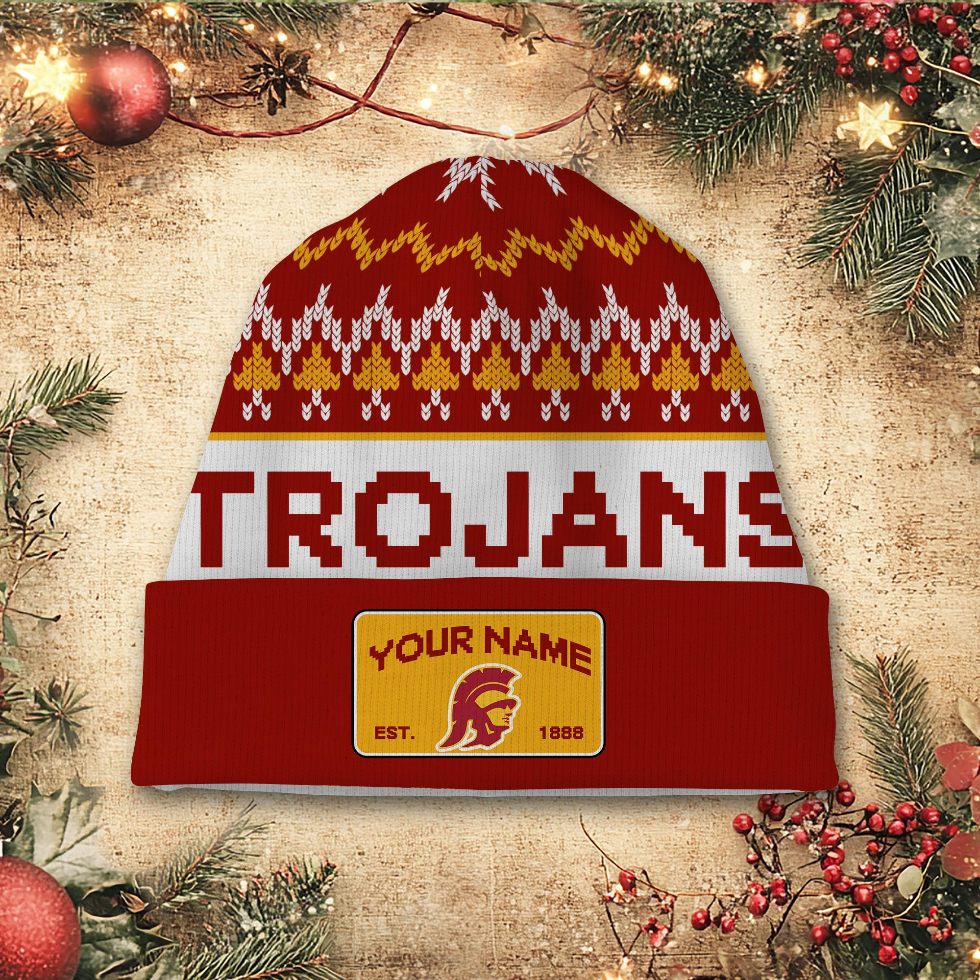Sportswearmerch USC Trojans NCAA Christmas Beanie Hat For Fan