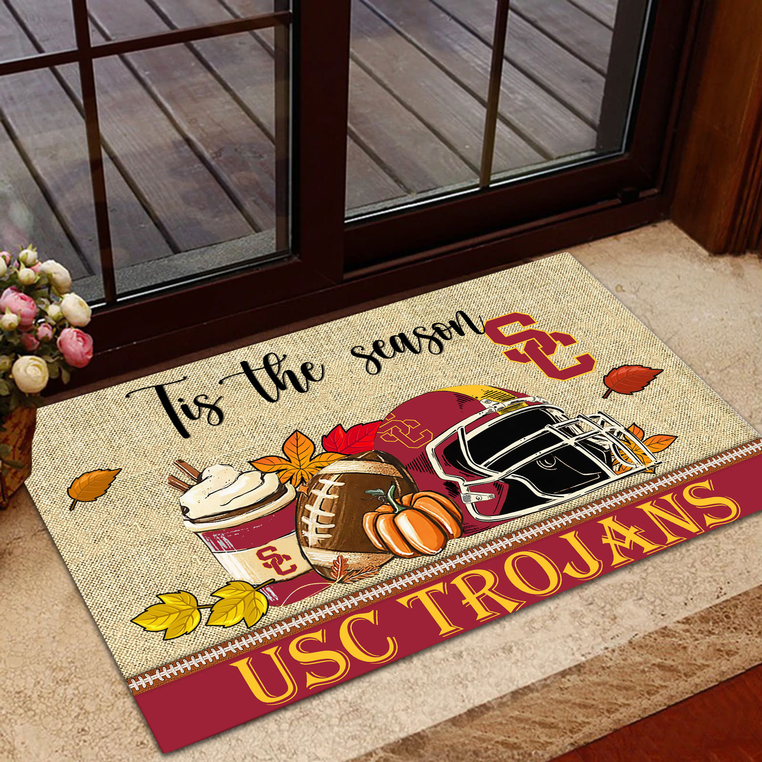 Sportswearmerch USC Trojans NCAA Fall Football Custom Doormat For Fan