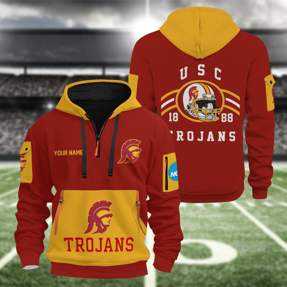 Sportswearmerch USC Trojans NCAA Half Zip Hoodie Personalized For Fan