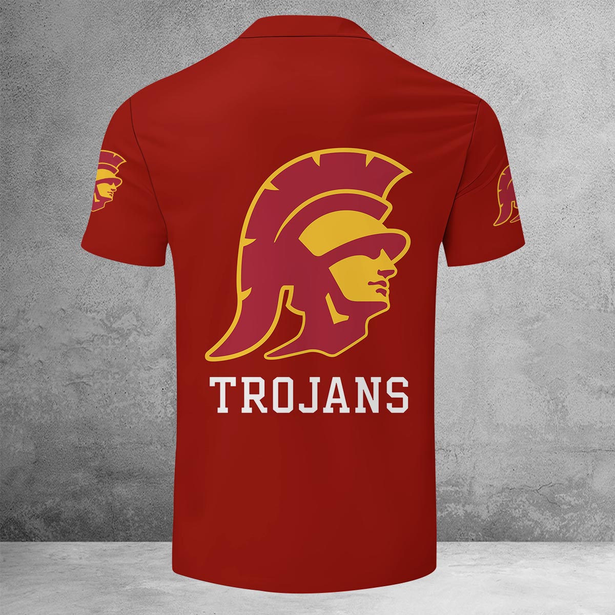 Sportswearmerch USC Trojans NCAA Lapel Zip Polo Shirt For Fan