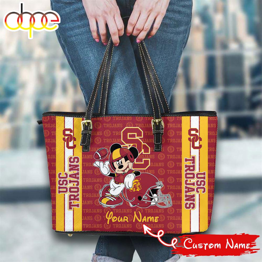 Sportswearmerch USC Trojans NCAA Mickey Women Leather Tote Bag For Fan