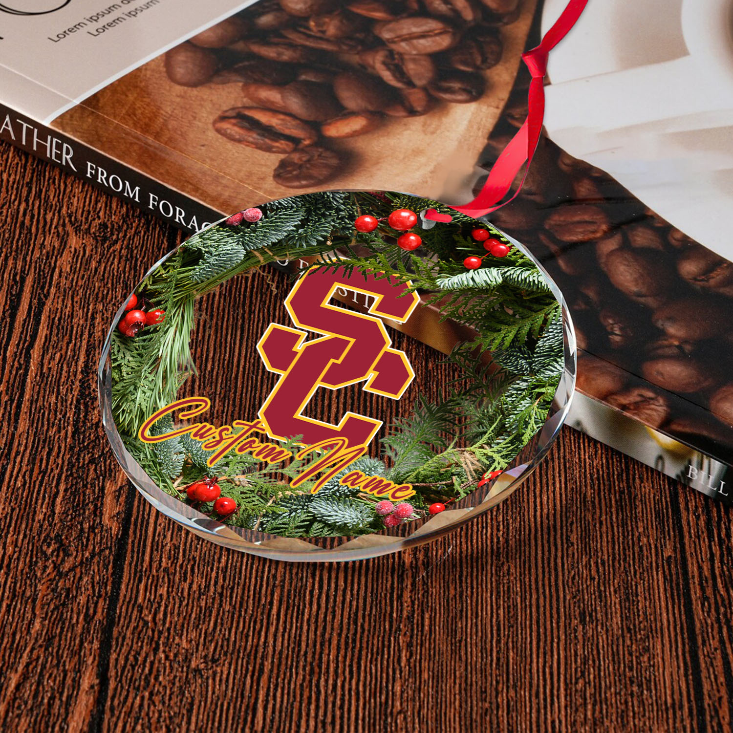 Sportswearmerch USC Trojans NCAA x Christmas Glass Ornament Gift For Fans