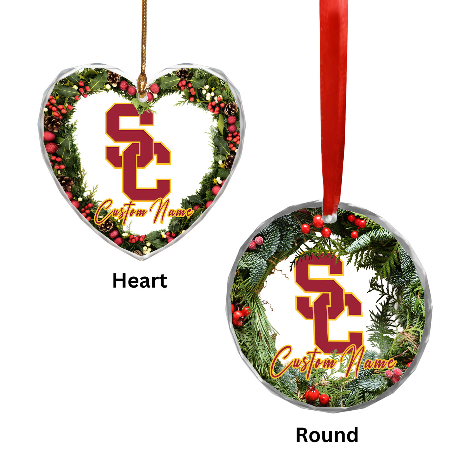 Sportswearmerch USC Trojans NCAA x Christmas Glass Ornament Gift For Fans